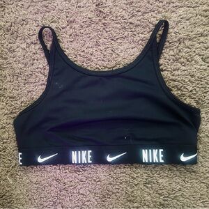 Nike Girl's Medium Black Sports Bra with Logo Band